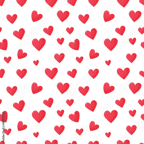 Valentines day seamless pattern with hearts. Vector illustration.