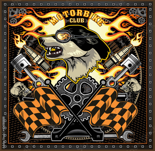 vintage Wolf motorcycle label