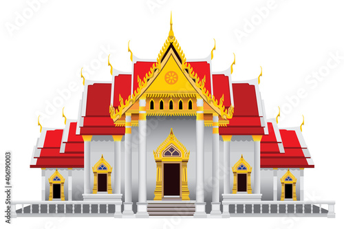 buddhist church on white background vector design