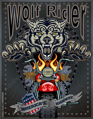vintage Wolf motorcycle label