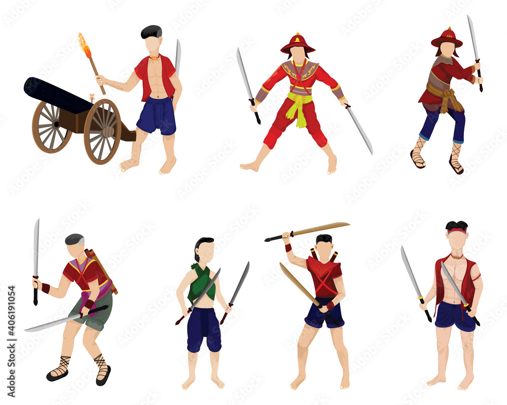 Fototapeta premium Ancient warrior cartoon shape vector design