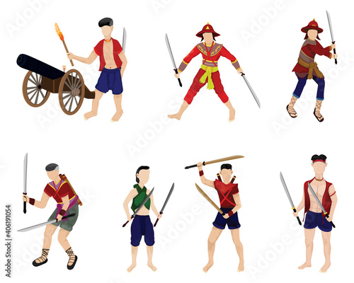 Ancient  warrior cartoon shape vector design