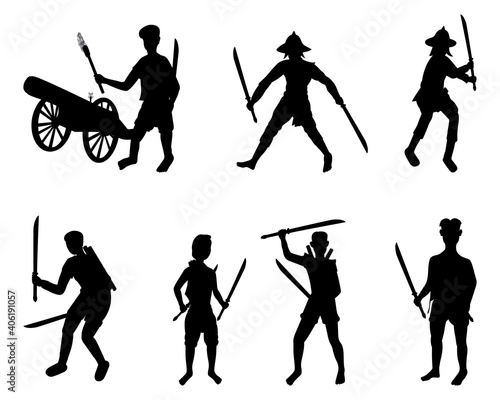 Ancient  warrior cartoon shape vector design