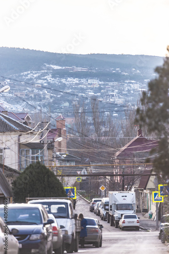 Feodosia. Crimea. Chkalov Street. December 2020. The view of the hill with the private sector © Михаил Шаповалов