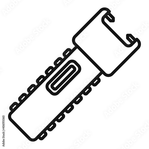 Policeman electroshocker icon. Outline policeman electroshocker vector icon for web design isolated on white background