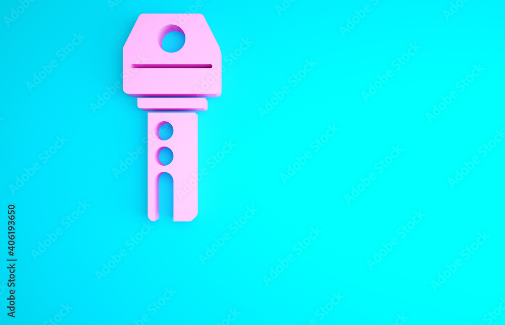 Pink Car key with remote icon isolated on blue background. Car key and alarm system. Minimalism concept. 3d illustration 3D render. Pink Car key with remote icon isolated on blue background. Car key and alarm system. Minimalism concept. 3d illustration 3D render.