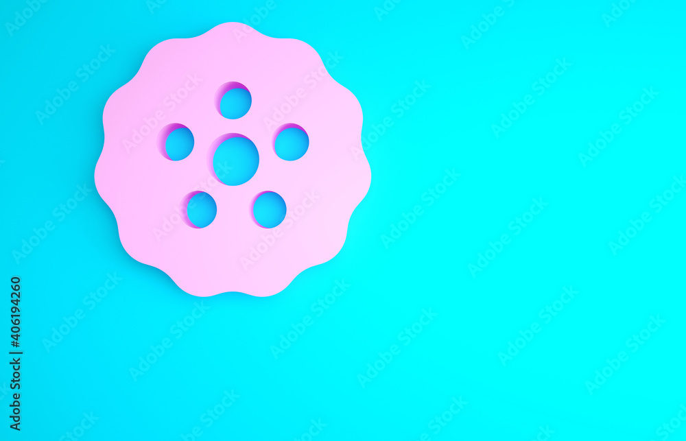 Pink Gear icon isolated on blue background. Cogwheel gear settings sign. Cog symbol. Minimalism concept. 3d illustration 3D render. Pink Gear icon isolated on blue background. Cogwheel gear settings sign. Cog symbol. Minimalism concept. 3d illustration 3D render.