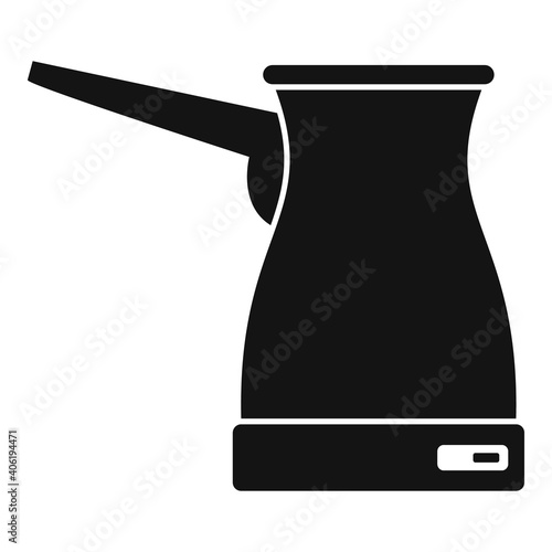 Metal coffee pot icon. Simple illustration of metal coffee pot vector icon for web design isolated on white background