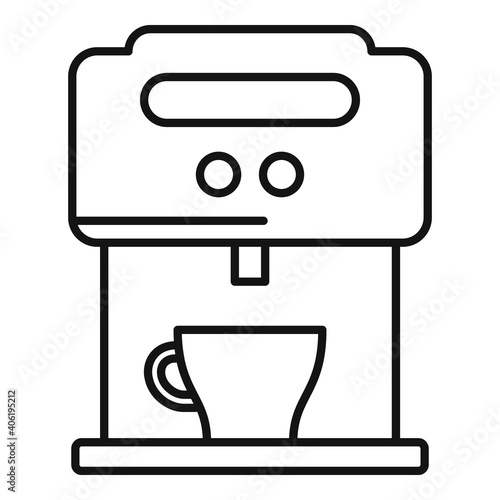 Home coffee machine icon. Outline home coffee machine vector icon for web design isolated on white background