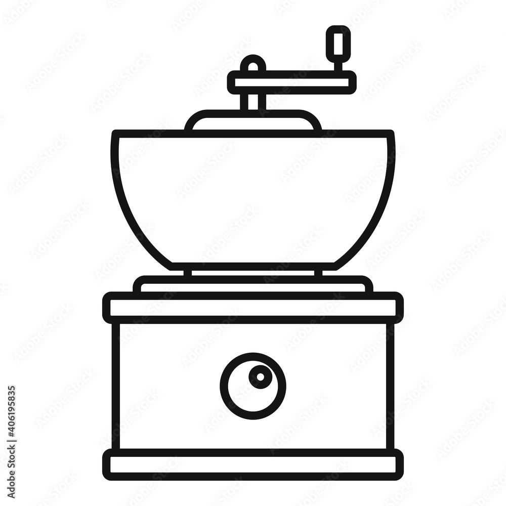 Old coffee grinder icon. Outline old coffee grinder vector icon for web design isolated on white background Old coffee grinder icon. Outline old coffee grinder vector icon for web design isolated on white background