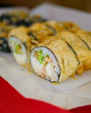sushi with salmon tempura