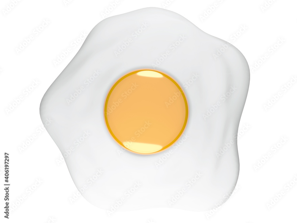 3D RENDER ILLUSTRATION. CLIPPING PATH on isolated white background. closeup food breakfast chicken healthy protein fried egg yolk top view. delicious cooking natural lunch meal eat concept. 3D RENDER ILLUSTRATION. CLIPPING PATH on isolated white background. closeup food breakfast chicken healthy protein fried egg yolk top view. delicious cooking natural lunch meal eat concept.