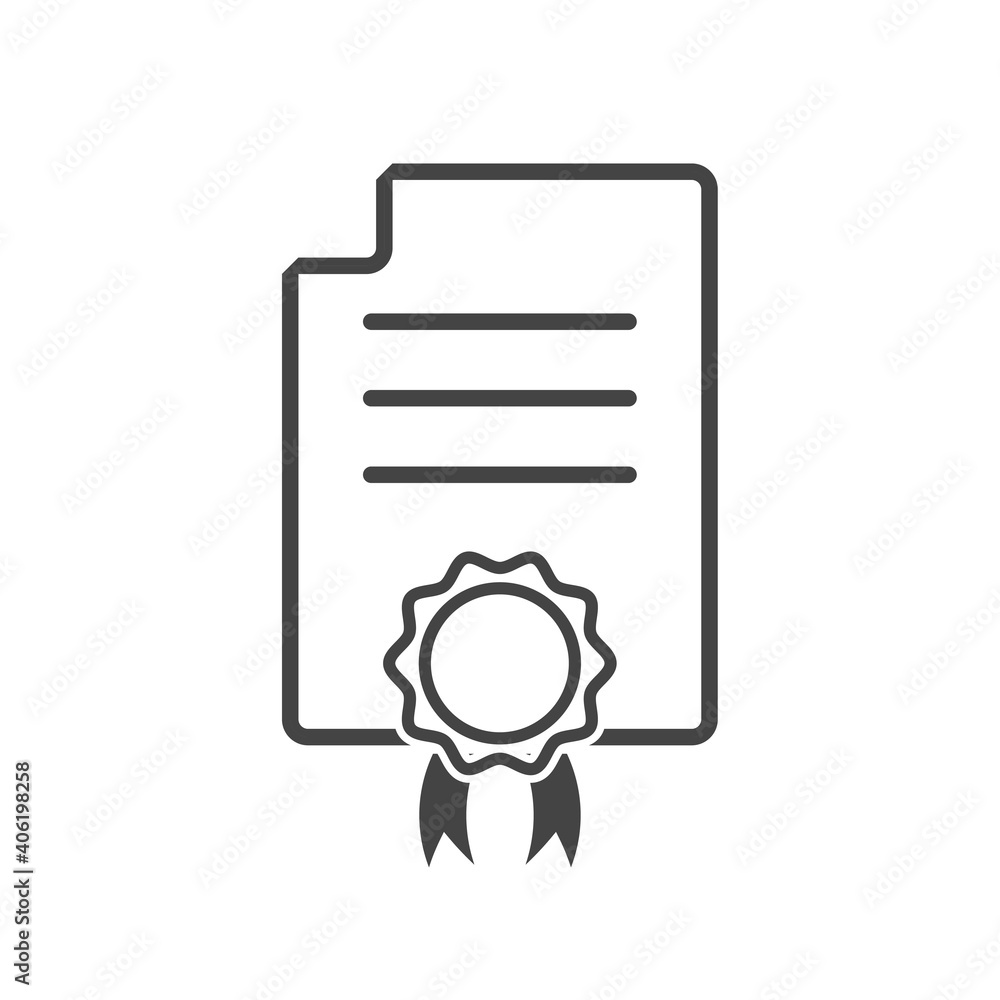 Approve certificate icon on white isolated background. Approve certificate icon on white isolated background.