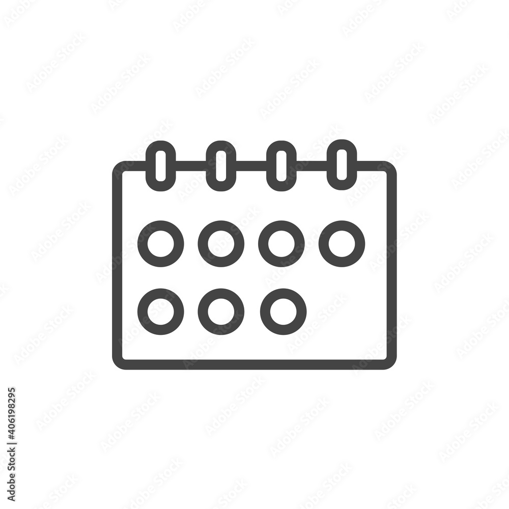 Calendar vector icon on white isolated background. Calendar vector icon on white isolated background.