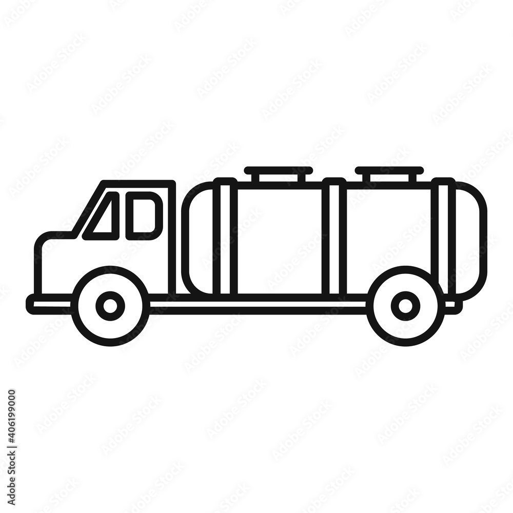 Fish truck tank icon. Outline fish truck tank vector icon for web design isolated on white background