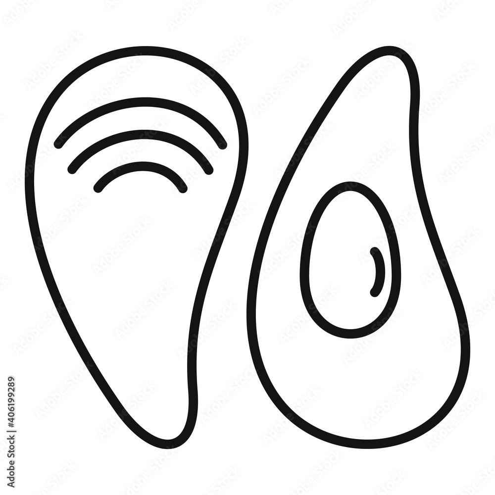 Mussels icon. Outline mussels vector icon for web design isolated on white background Mussels icon. Outline mussels vector icon for web design isolated on white background