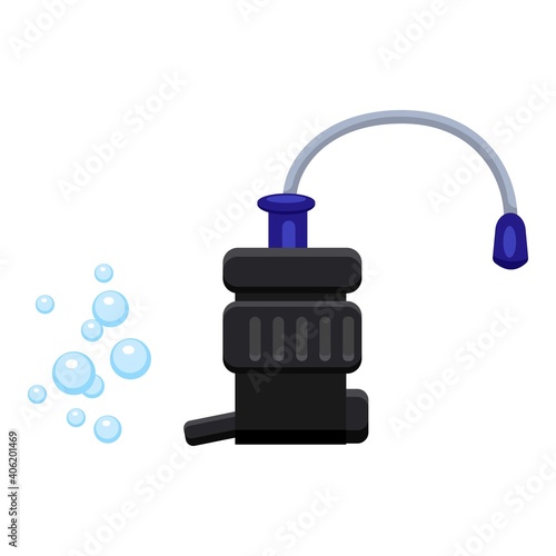 Aquarium water filter icon. Cartoon of aquarium water filter vector icon for web design isolated on white background