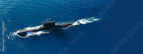 Photos Aerial drone ultra wide panoramic photo of latest technology navy armed diesel p
