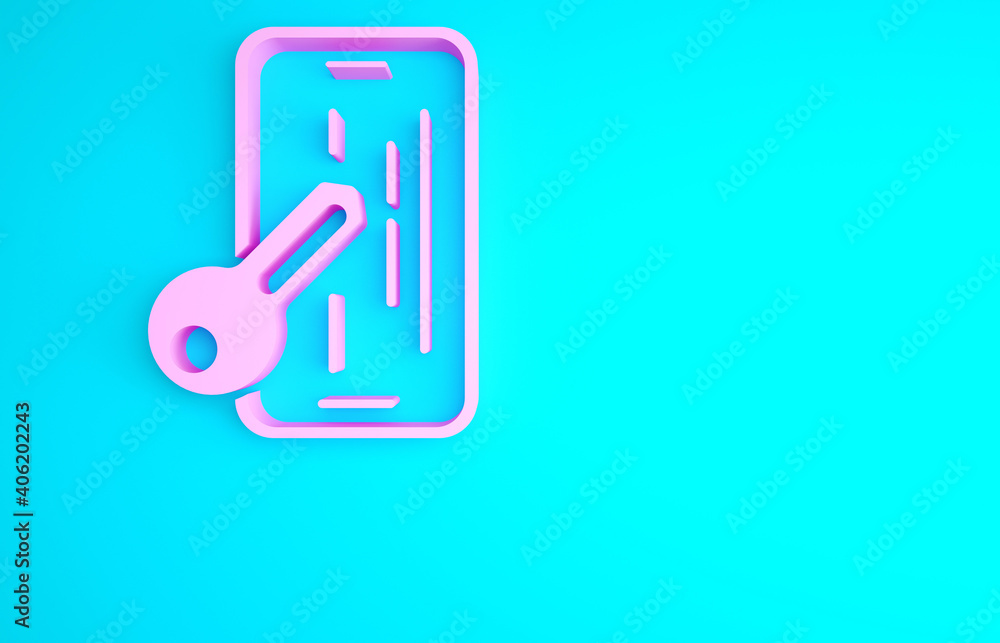 Pink Glass screen protector for smartphone icon isolated on blue background. Protective film for glass. Transparent soft glass for mobile phone. Minimalism concept. 3d illustration 3D render. Pink Glass screen protector for smartphone icon isolated on blue background. Protective film for glass. Transparent soft glass for mobile phone. Minimalism concept. 3d illustration 3D render.