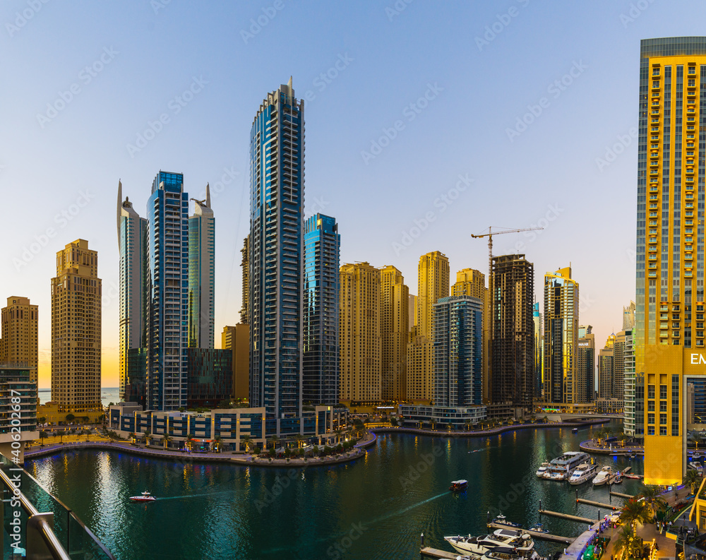 Vibrant Colors of Dubai Marina.