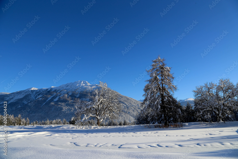 Winterlandschaft, Imst in den Tiroler Alpen