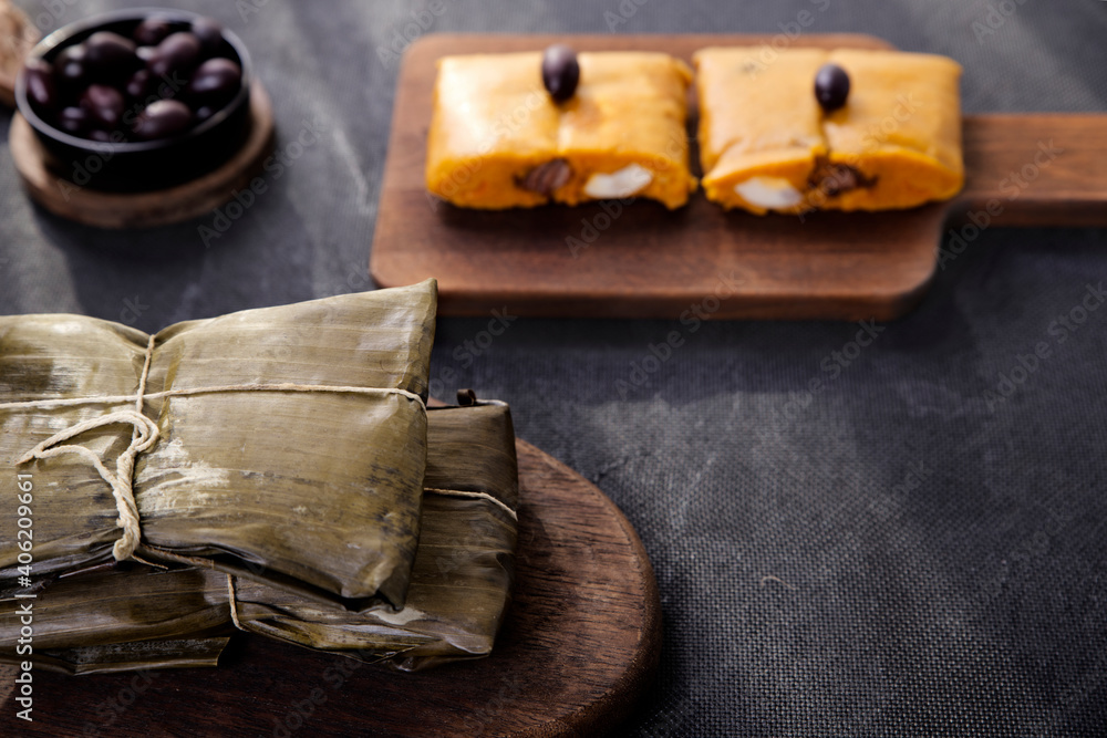 Typical dish of Peru known by the name of tamales, made with corn flour