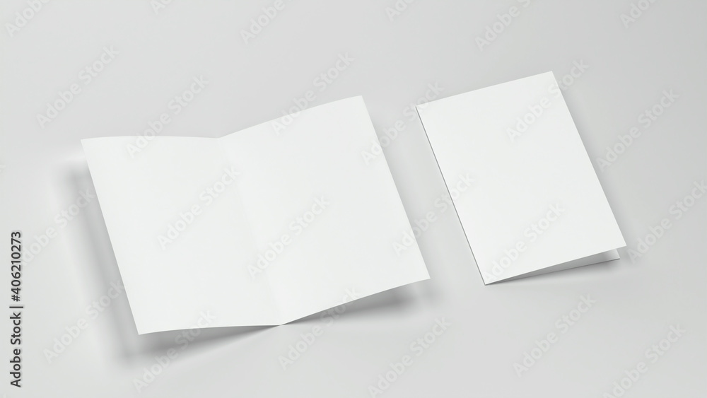 Blank booklet or brochure a4 bifolded mockup Blank booklet or brochure a4 bifolded mockup