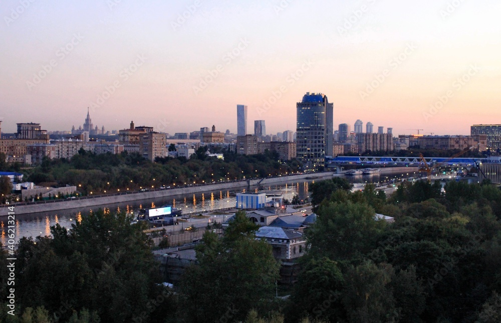 View of spring evening Moscow