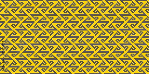 National mosaic pixel seamless pattern. Traditional ethnic pattern for embroidery with thread, Bright and fashionable pattern.