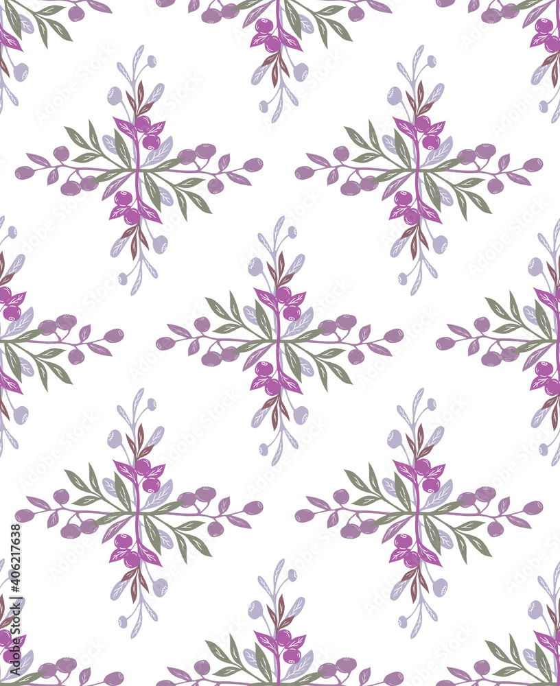 Pattern with wild north berries Pattern with wild north berries