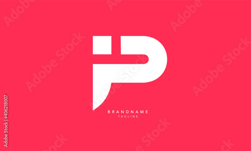 Alphabet letters Initials Monogram logo IP, PI, I and P