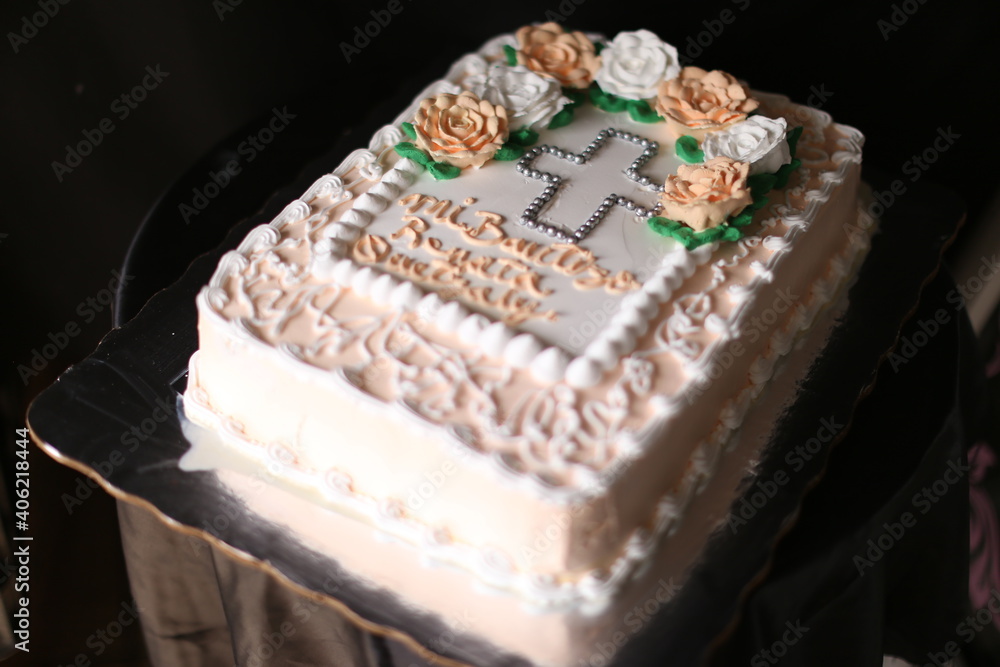 Pastel de primera comunion, mexican cake called primera comunion