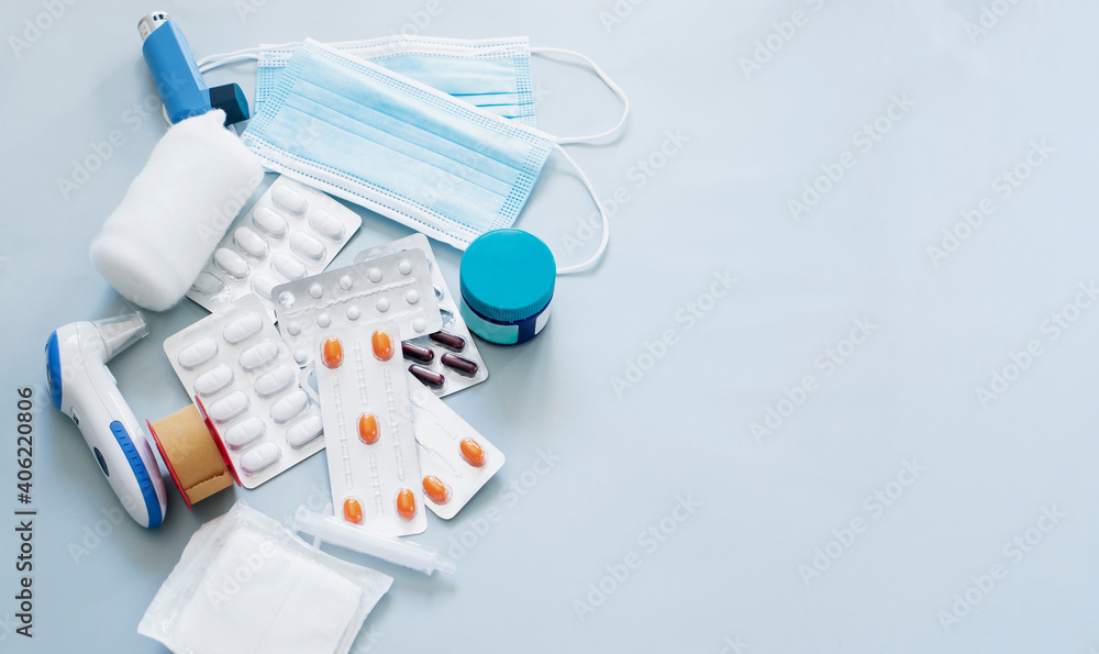 home medical supplies top view home medical supplies top view