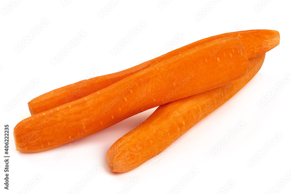 Peeled Carrots, isolated on white background Peeled Carrots, isolated on white background