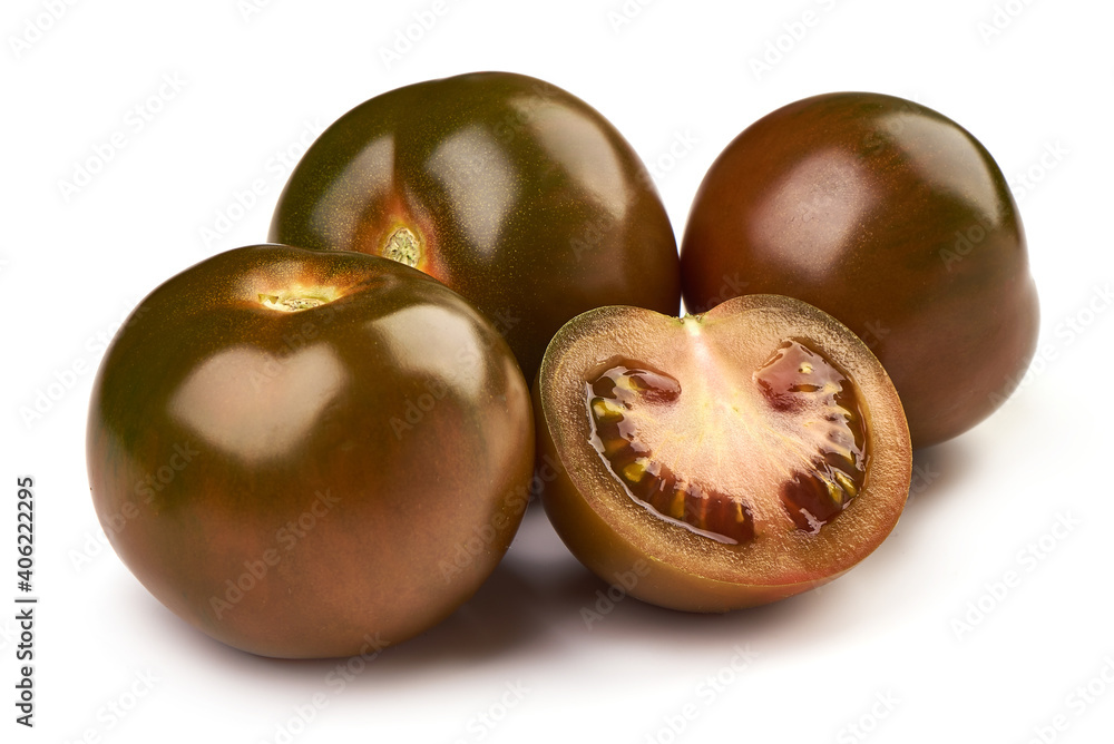 Fototapeta premium Fresh ripe kumatoes, isolated on white background