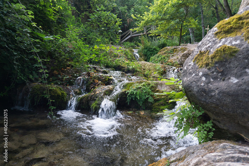 views of the Cerezuelo river as it passes through Cazorla, Jaen, Spain.