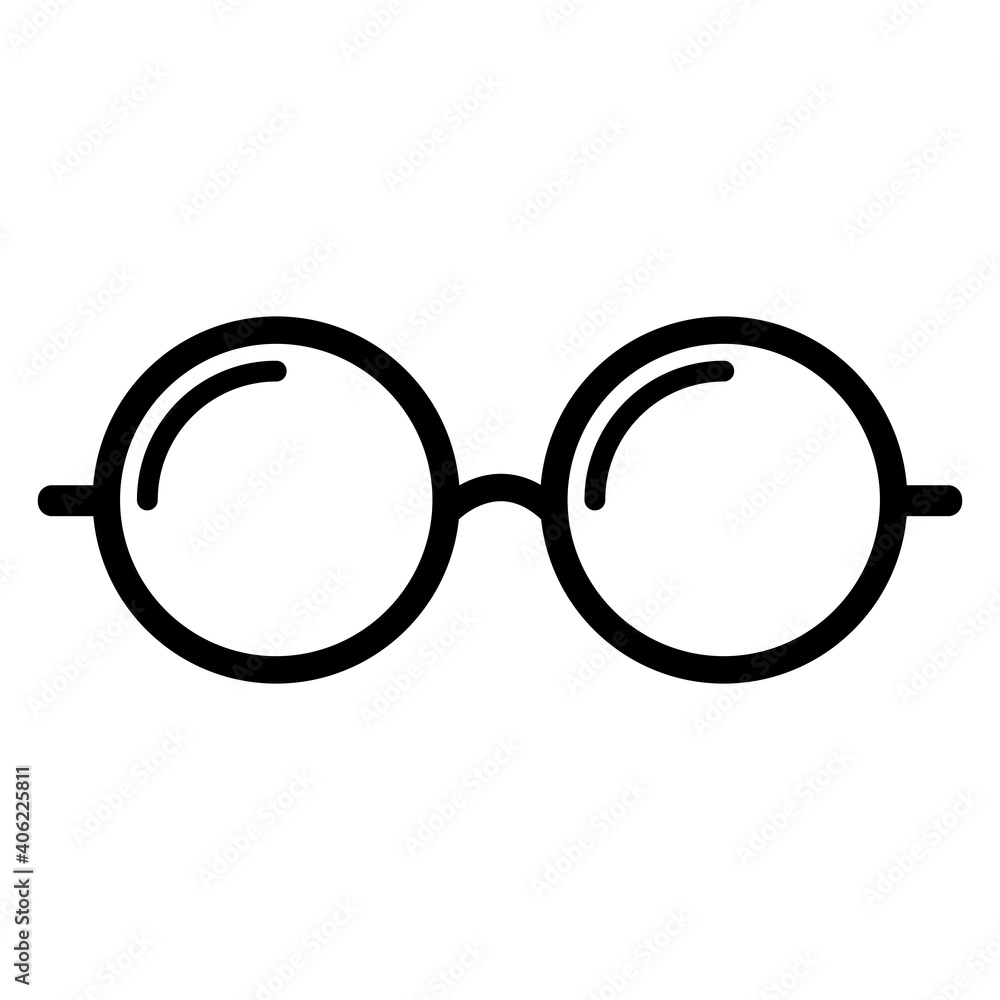 The eyeglass icon. Vector icon of glasses. Icon glasses isolated on a white background. Simple logo glasses. An image of lenses. The eyeglass icon. Vector icon of glasses. Icon glasses isolated on a white background. Simple logo glasses. An image of lenses.