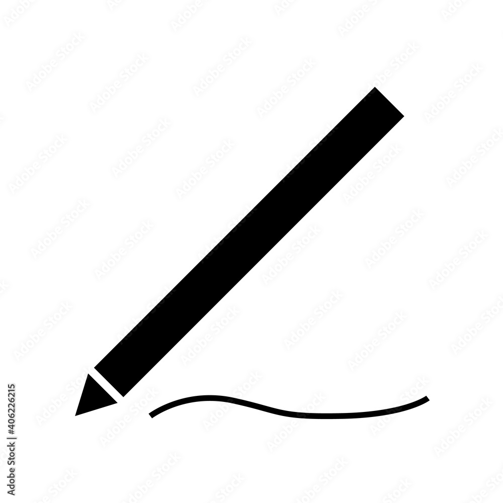 Vector icon handwriting isolated on a white background. Vector icon handwriting isolated on a white background.