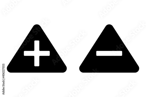 Vector icon plus and minus. Icon plus and minus isolated on a white background. A set of plus and minus icons.