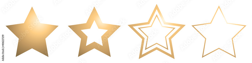 Stars icons. Vector set of stars icons. Stars icons in gold color in flat style. Vector illustration. Icons isolated. Stars icons. Vector set of stars icons. Stars icons in gold color in flat style. Vector illustration. Icons isolated.