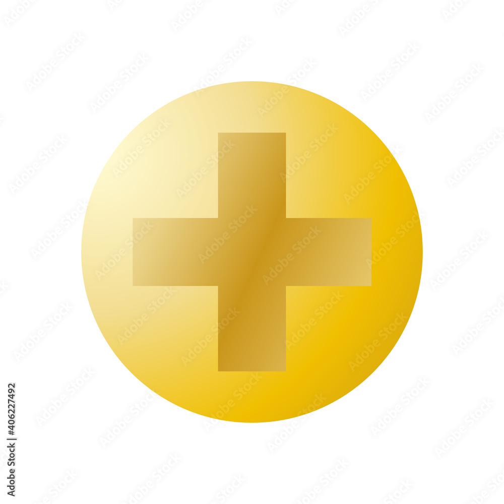 Golden medical cross icon. Medical cross vector icon. Cross icon in gold color isolated on white background. Icon in flat style. Vector illustration. Golden medical cross icon. Medical cross vector icon. Cross icon in gold color isolated on white background. Icon in flat style. Vector illustration.