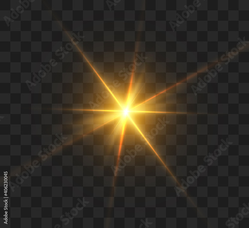 A bright flash of light flickering on a transparent background, for vector illustrations and backgrounds. 