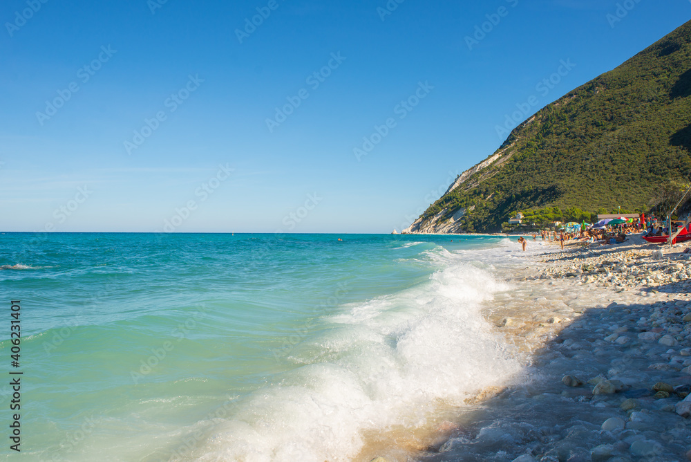 Riviera del Conero, Marche, Italy. Remote beach in the Conero Natural Reserve