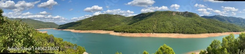 view of the Tranco reservoir located in the Sierras de Cazorla, Segura y las Villas Natural Park in Jaen, Spain