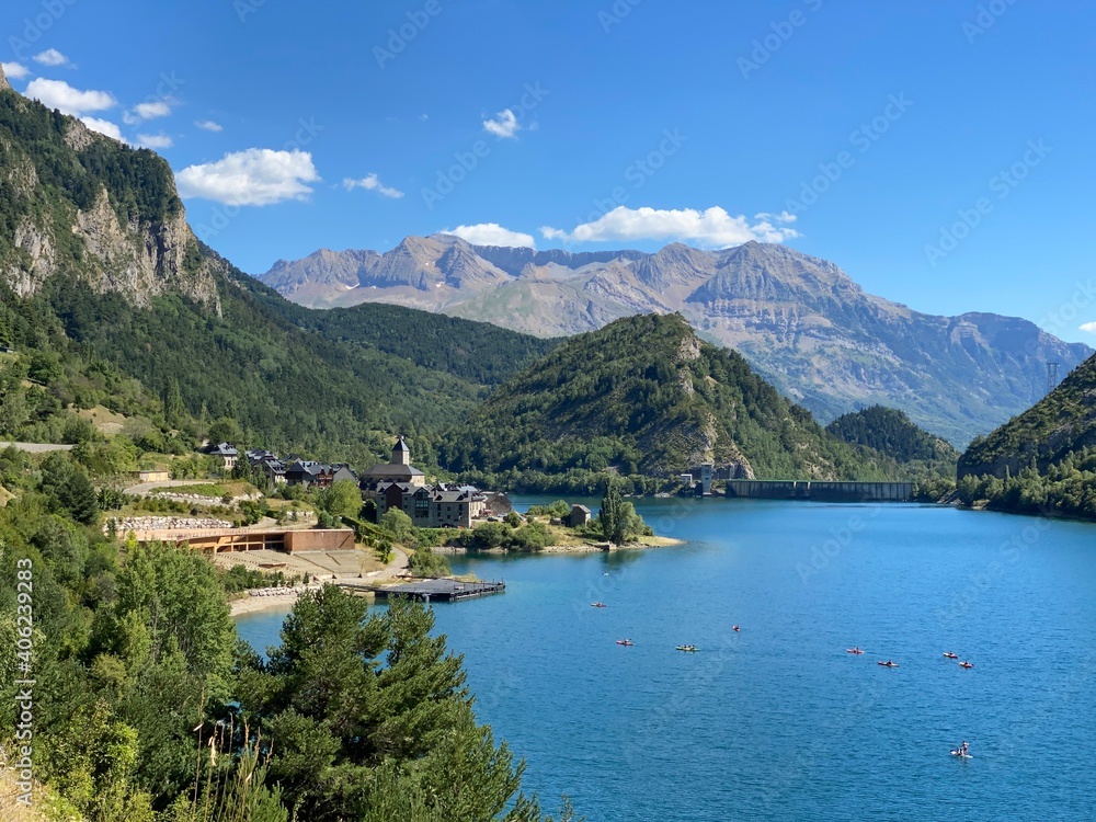 Views of the mountains from the Portalet in Sallent de Gallego, Huesca, Spain