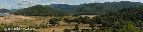 view of the Tranco reservoir located in the Sierras de Cazorla, Segura y las Villas Natural Park in Jaen, Spain