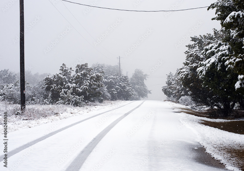 snow covered road snow covered road