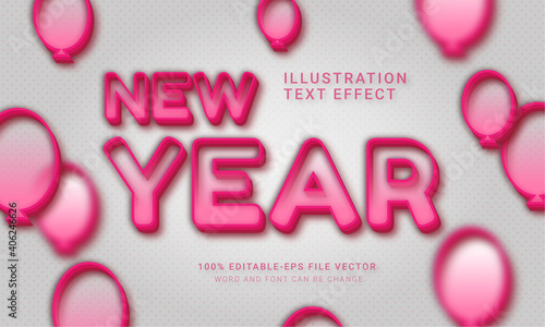 New Year 3d text style effect