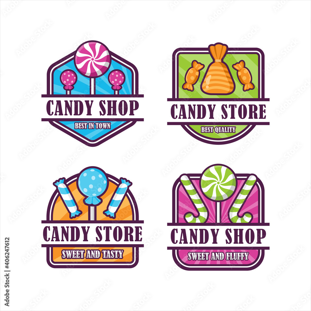 Candy shop badge design premium collectiction