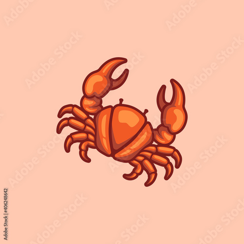Creative crab logo with variant color